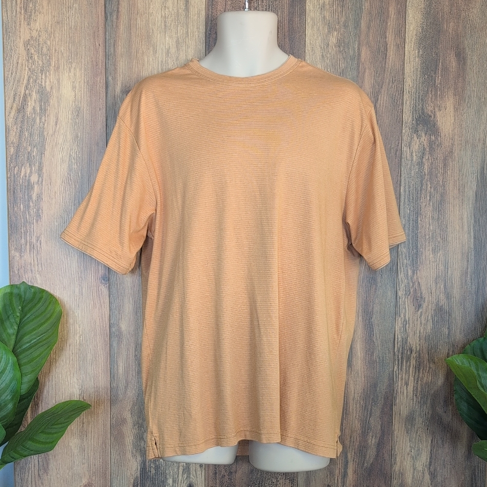 Van Heusen Men's Peach Short Sleeve Tee L          P317